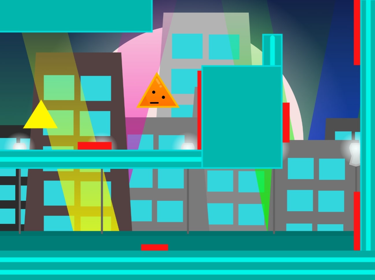 george navigating past lava blocks